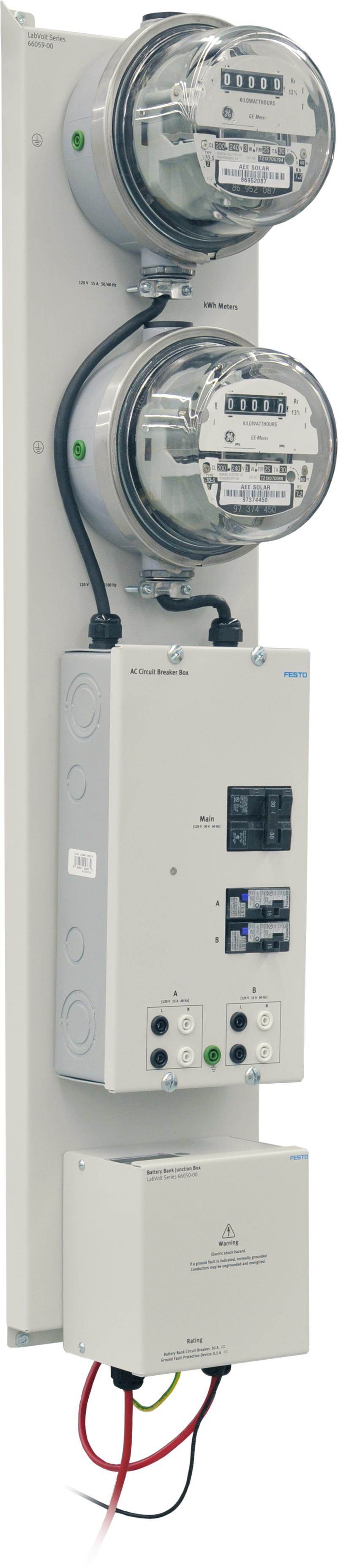 kwh Meters with AC Circuit Breaker Box 66059-00 The kwh Meters with AC Circuit Breaker Box consists of two kwh meters and a circuit-breaker box.