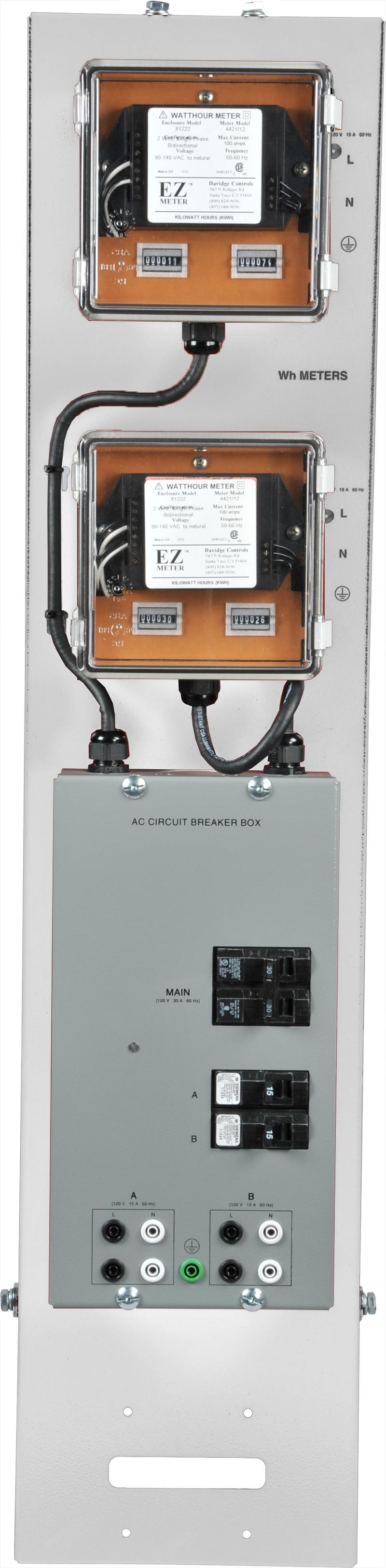 kwh Meters with AC Circuit Breaker Box (UL/CSA Certified) 66059-A0 The kwh Meters with AC Circuit Breaker Box (UL/CSA Certified) consists of two kwh meters and a circuit-breaker box.