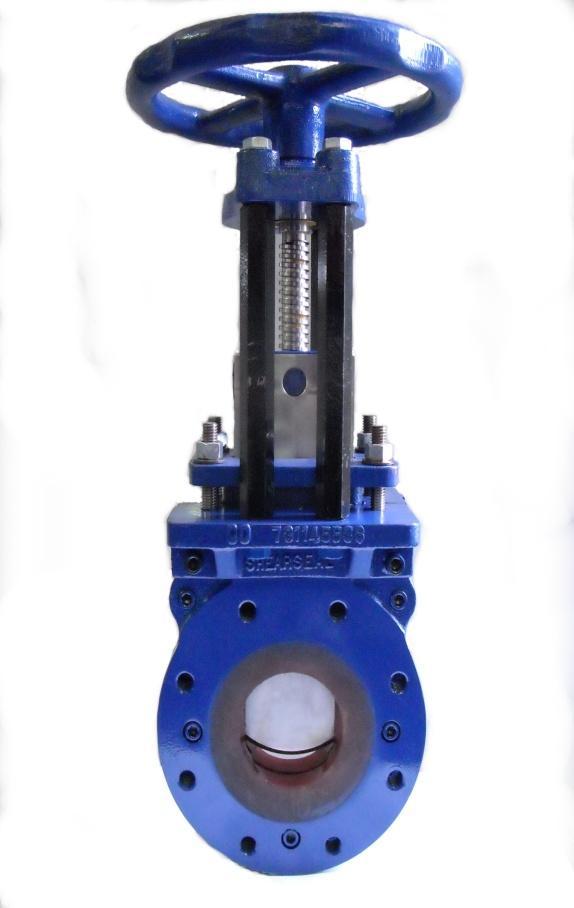 Shearseal Fig 20 Polyurethane liner valve Moulded polyurethane bore liner acts as a deflection cone to give extended service life over the standard knife gate valves especially designed for highly