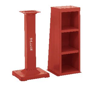steel pedestal with storage shelves can be used on all Big Red Grinders, height is 34-1/2 2) Lighted eyeshield, 5-1/2 x 3-3/4 viewing area, 8-ft cord with