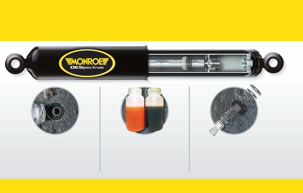 HOW SHOCKS AND STRUTS WEAR OUT NEW SHOCKS HELP KEEP YOUR VEHICLE S TIRES IN CONTACT WITH THE ROAD, IMPROVING STOPPING, HANDLING AND SAFETY Pictured: Fresh Shock and Internal Cutaway DAMAGED BUSHINGS
