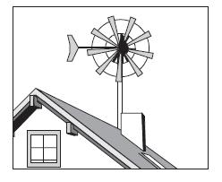 7) A family have a wind turbine electrical energy generator installed on their roof. The table below gives information about the wind turbine.