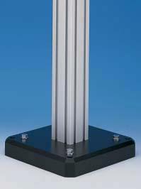 Floor Mounting Pedestal Bases mk Pedestal Bases ensure a stable platform for such things as frames, stands or guards. The can be used with all our profile series and have a clean design.