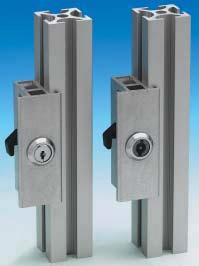 Door Components External Locks Mounted to the door profile T-slot, the gap between the door and frame must be 24 mm. They are suitable for both swinging and sliding doors.