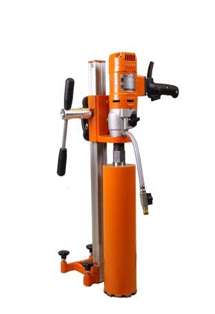 drill stand: 12 kg Travel length: 490 mm Maximum diameter: 162 mm Angle drilling device up to 45 Bubble levels for precise setup Left and right handed operation Laser pointer for