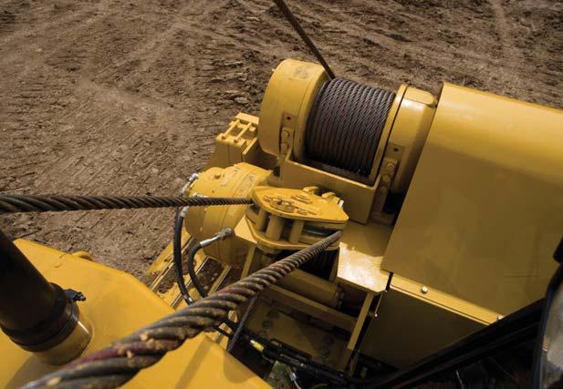 Pipelayer Integrated, Robust Components Winches The heavy-duty winch design works with machine hydraulics for greater productivity.
