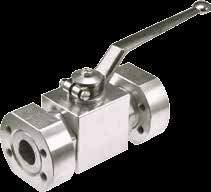 HYDRAULIC BALL VALVES AEF Series - Two-Way Block Body Flat Face Carbon Steel with Zinc Chromate Plating (RoHS Compliant) 316 stainless steel available from stock POM seats & Buna O-rings standard on