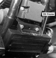 Oil Cooler Installation - FXR; 1982-1994 1. On 1984 - Later FXR models with short front forks and on 1983 - Later FXRT models with engine guards, use bracket from kit 62411-85 to mount oil cooler.