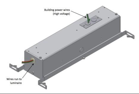 E) Installation for Options (Sensor, VDR, Dust Cover) 1 Cat-5e Cable 2 3 Dust cover VDR Where applicable, connect Cat-5e cable into receptacle of sensor on the topside of the luminaire.
