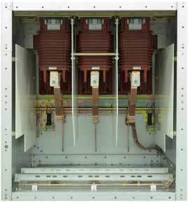 bolted galvanized steel plates divide the switchgear into: busbar compartment, circuit breaker compartment and cable compartment degree of protection between separate compartments is: IP2X since