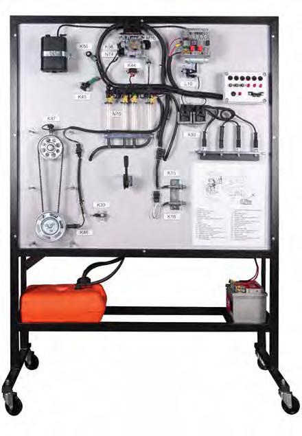 VB 9900 VB 9900E IAW 59 F MULTI-POINT ELECTRONIC INJECTION SYSTEM - MPI (on stand with wheels) - electrical The panel shows the functioning of an electronic injection system.