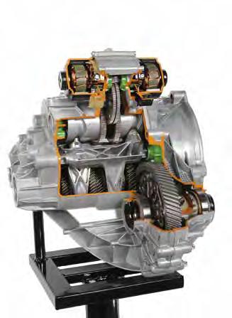 The shafts connected to the clutches can transmit motion to an auxiliary shaft having the relevant speed-gears by means of a mechanism. Operated manually through a crank handle.