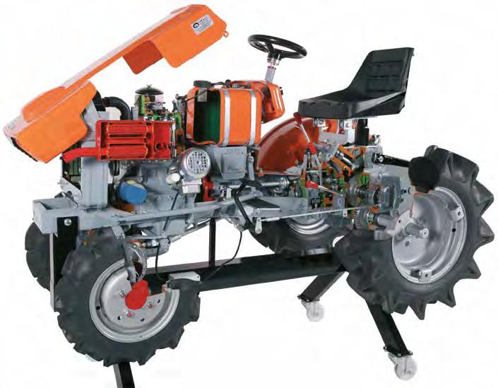 VB 8000 VB 8000E 4 DRIVING WHEEL TRACTOR KUBOTA (on stand with wheels) - electrical A-54 Accurate section of a small tractor with several interesting technical features for educational purposes.