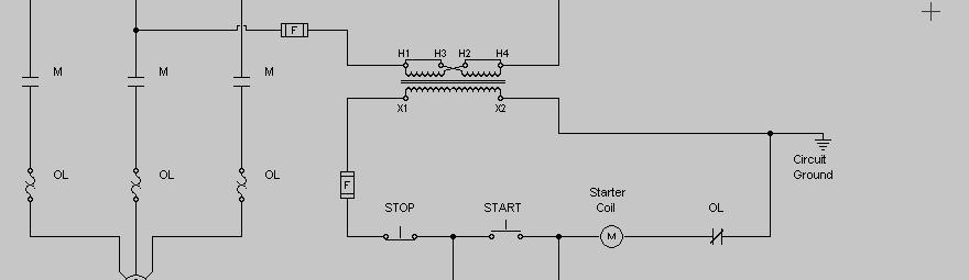 Simulated Correctly Designed Control Circuit Where a transformer
