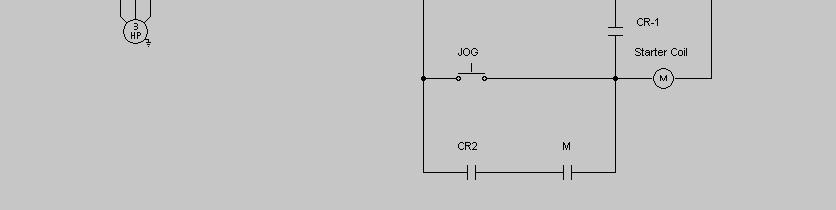 Simulated Control Relay Jog Circuit A selector switch connected in the control circuit can also be used to implement jogging.
