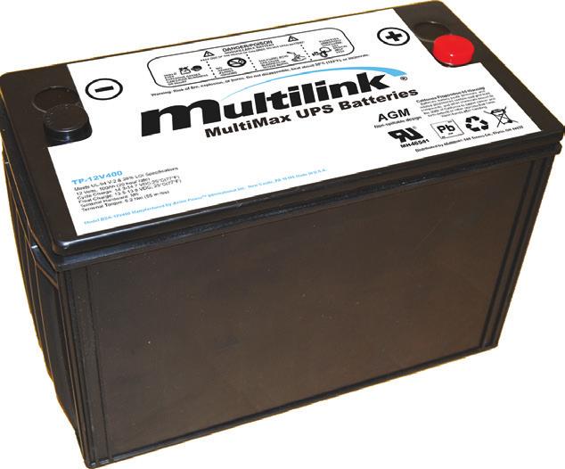 Multilink MultiMax UPS Batteries Advanced 105AH AGM Batteries Designed Specifically for UPS Systems Designed For Critical Applications Multilink s MultiMax UPS Batteries utilize advanced Valve-