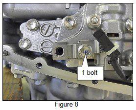 8. Install the CVT fluid temperature sensor bracket to the valve body with one (1) bolt (Figure 8).