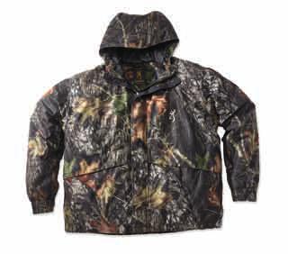 XPO Big Game Packable Jacket Lightweight XPO Big game fabric with Pre-Vent waterproof, windproof, breathable laminate Mesh lining in body and taffeta lining in sleeves Adjustable, elasticised cuffs