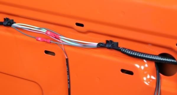 6) License Plate Light Wiring Strip the supplied two conductor wire as before.