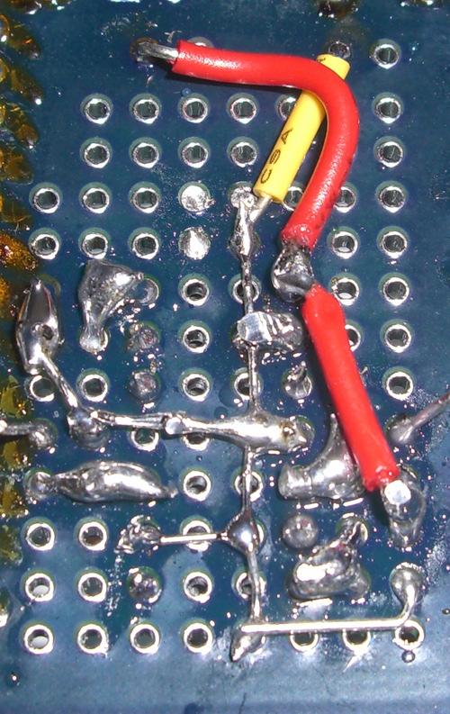 board and install the pull-up resistors for each LED.