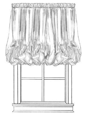 Sculptured Roman Shade SHIRRED BALLOON SHADE STANDARD FEATURES Fully Lined. Outside Mount recommended. Cord Lock. Fullness at bottom of shade remains when fully extended.