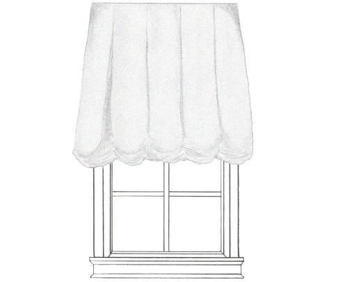Sheer Shade SHEER PLEATED BALLOON SHADE STANDARD FEATURES Unlined Only. Outside Mount recommended. Cord Lock. Deep set inverted pleats. Use with sheer and light weight fabrics that drape easily.