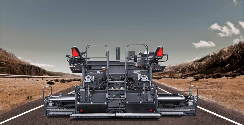 VÖGELE VF 600: Screed with Front-Mounted Extensions for Multivariable Width Applications Working at high paving speeds with varying paving widths requires a screed that can always be relied on to