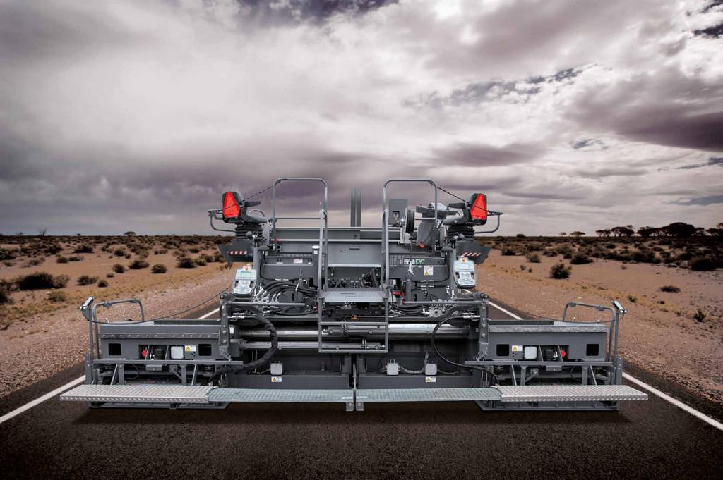 VÖGELE VR 600: Screed with Rear-Mounted Extensions for Multi-Lane Paving When paving across large widths, absolute accuracy of line and level is a crucial criterion for prime-quality results,