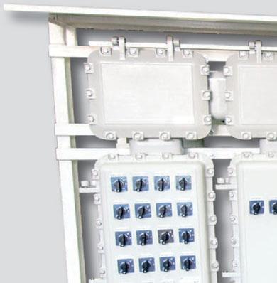 Built-in electrical components can be actuated by means of control units mounted from the outside on the covers.