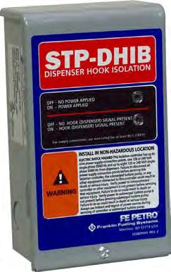 4" SUBMERSIBLE PUMP CONTROLLERS STP-DHIB The FE Petro dispenser hook isolation device prevents electrical feedback between dispenser hook circuits as required by most electrical codes.