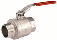 RANGE : Stainless steel Male / female cylindrical BSP threaded with red flat steel handle DN