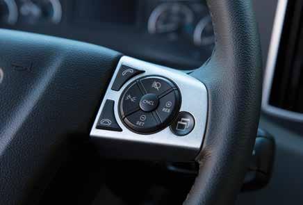 DRIVING CONTROLS / SAFETY SETTING THE BENCHMARK FOR SAFETY BEHIND THE WHEEL STEERING WHEEL CONTROLS AND INSTRUMENT CLUSTER From the steering wheel controls, drivers can cycle through information and