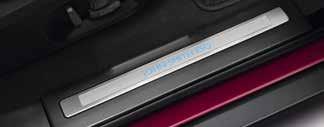 RANGE ROVER EVOQUE SILL TREAD PLATES PERSONALIZED Driver and passenger front door sill tread plates add style to the vehicle and protect the sill trim from scuffs and scrapes.
