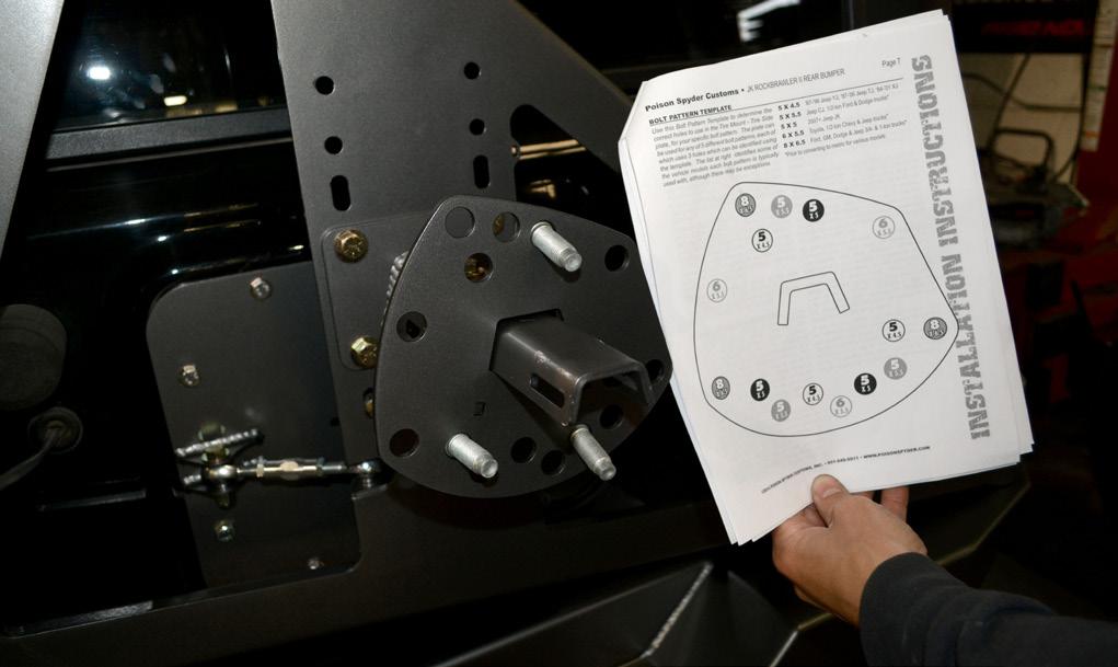 Use the Bolt Pattern Template provided at the end of these instructions to determine which THREE holes to use for your specific bolt pattern.