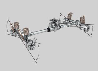 By connecting the axles with a torque tube and torque ball to the transmission, axle articulation of up to 30 is possible.