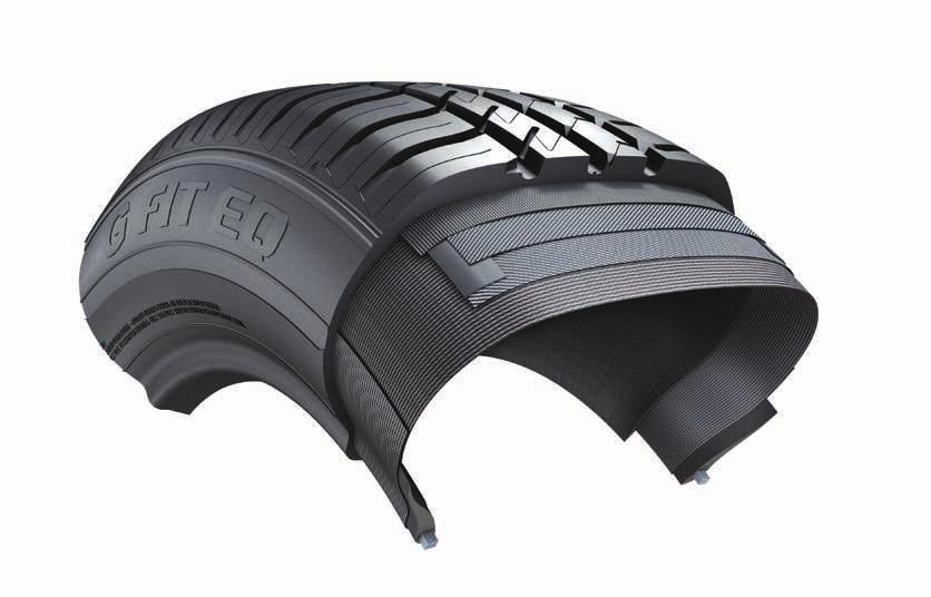 Wide 2 steel belts Ensure optimal tread stiffness for improved handling performance. Folded belt edge tape Improves handling performance in high speed.