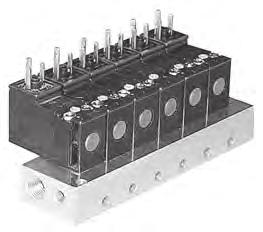 Features Compact and simple design Utilizes solenoid operators Manifold allows mounting of normally open and normally closed operators simultaneously Up to 0 stations available s low watt solenoids