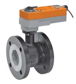 B6 Series Characterized Control Valves with Spring Return and Electronic Fail-Safe Actuators 2-way Valve with Stainless Steel Ball and Stem, Flanged Ends Valve Specifications chilled, hot water, up