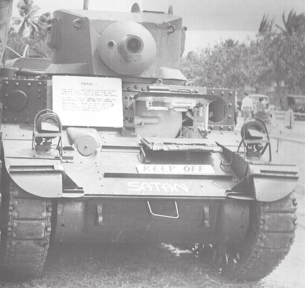 U.S. Forces in the field had a similar improvement idea: replace the.30-caliber machine gun on the bow of the light tank, M3 with an E3-3 flame gun.
