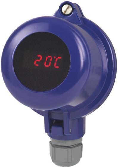 5 IP65 Hinged cover with cylinder head screw and LED indicator DIH10 Blue, painted with indicator Field temperature transmitter (option) Field temperature transmitter, model TIF50 As an alternative