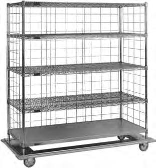 HEALTHCARE Catalog Section 5 Linen Carts EG05.02 STANDARD Four chrome-plated wire shelves. One solid stainless steel shelf. Chrome-plated 63 (1600mm) posts.