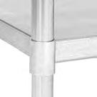 TABLES Worktables with Stainless Steel Top, Upturn & Galvanized Legs/Undershelf s EG10.02A EG10.02B adjustable undershelf welded gusset NOW STANDARD! EG10.02C (Patent #5,165,349) See page 160 for optional casters available.