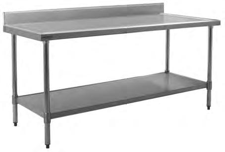 Catalog Section 10 Worktables with Stainless Steel Top, Backsplash & Stainless Steel Legs/Undershelf s EG10.45A EG10.45B EG10.45C EG10.