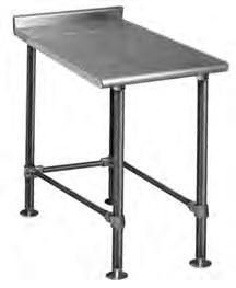 TABLES Knock Down Worktables with Cabinet Kit EG10.36 Patented Patent # 6,981,751 Catalog Section 10 Type 430 stainless steel tabletop and side panels.