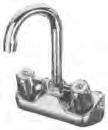description model # list splash mounted, gooseneck spout 303987 173 wrist handles for faucet #303987 307120 108 splash mounted with wrist handles, gooseneck spout 306495 358 deck mounted, gooseneck