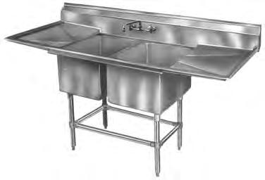 3 35 x 47 889 x 1194 FN2840-2-14/3 5258 Two Compartments, One Drainboard (right or left) bowl size drainboard overall size x length length weight cubic x length in. mm in. mm lbs. kg feet in.