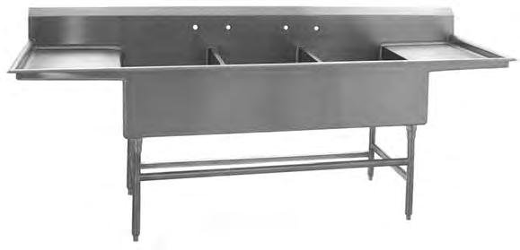 Catalog Section 20 Detachable Drainboards for Utility Sinks EG20.13E SINKS Unique die-stamped rolled rim construction. All drainboards are fully reversible, allowing for left- or right-hand operation.