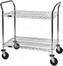 WEIGHT CAPACITY: INCLUDES: 500 lb. (227 kg) maximum. Two utility handles. Four resilient rubber casters. 18 wide carts have 4 (102mm) casters. 21 and 24 carts have 5 (127mm) casters.