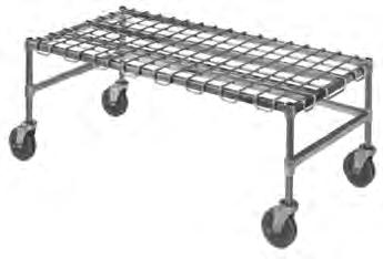 Catalog Section 1 Mobile Dunnage Racks EG01.13 WEIGHT CAPACITY: Easy to maneuver! INCLUDES: SHELVING / RETAIL DISPLAY 800 lbs. (363 kg). - equally distributed on the top surface.