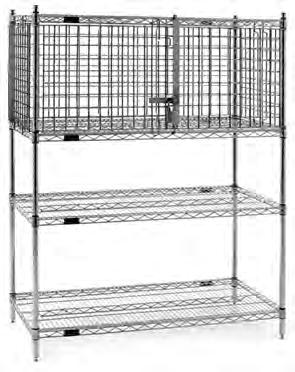 Catalog Section 1 SHELVING / RETAIL DISPLAY Security Modules EG01.16 INCLUDES: End panels. Rear panel. Door(s). Fits in between two wire shelves spaced 20 (508mm) apart.